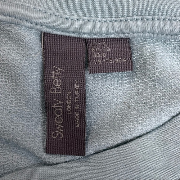 Sweaty Betty Cropped Shirt Terry Cloth Yoga Athleisure Loungewear Sz 8 - Picture 3 of 8